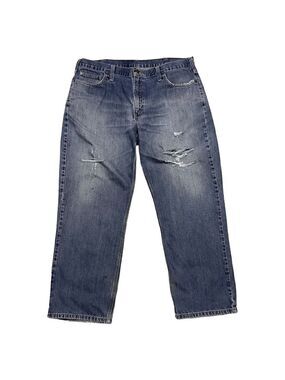 Carhartt Relaxed Fit Ripped & Distressed Designer Denim Pants Jeans Mens 38x30